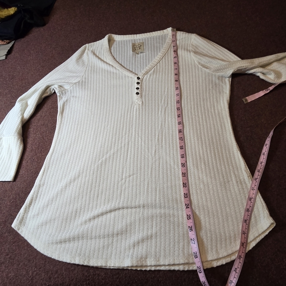 Chaser Ivory Waffle Henley XXL Has Some Armpit Greying - Picture 6 of 9